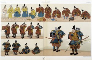 Abbigliamento tradizionale dei samurai giapponesi - in "Il costume storico" di Racinet da Unknown artist