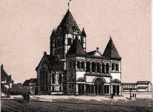 Chiesa della Trinità a New York, USA in "Il mondo illustra 168 vedute" Non datato (fine XIX secolo) da Unknown artist