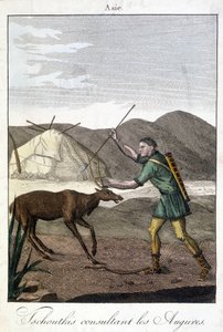 Uomo Tschutkis che consulta gli auspici (Asia) da Unknown artist