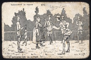 Regno Unito: Una cartolina umoristica prodotta in Francia durante la Prima Guerra Mondiale per le forze britanniche. da Unknown Artist