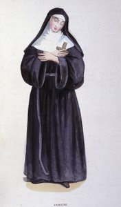 Orsolina. Incisione da un album sugli ordini religiosi, Parigi da Unknown artist