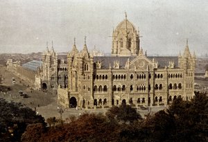 Stazione Victoria a Mumbai, fine XIX secolo da Unknown artist