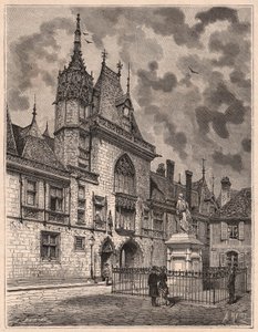 Veduta dalla strada del Palais Jacques Coeur a Bourges, Francia da Unknown