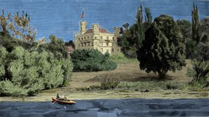 Vista del Castello di Berg e del Lago Stamberg dove fu trovato il corpo di Luigi II di Baviera (Ludwig II von Bayern o Ludwig Otto Frederik Wilhelm von Wittelsbach (1845-1886)) da Unknown artist