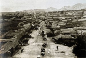 Veduta di Chongro Avenue a Seoul (capitale della Corea) nel XIX secolo