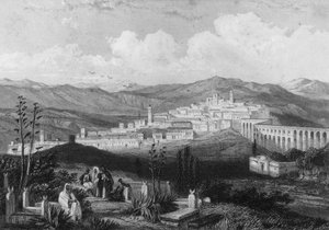 Vista di Medeah, antica fortezza romana, in Algeria nel XIX secolo, in “L