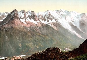 Veduta del Monte Bianco: la catena del Monte Bianco intorno al 1890 da Unknown artist