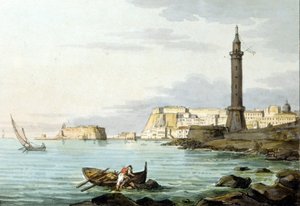Veduta di Napoli dal porto. A sinistra si erge il Castel dell