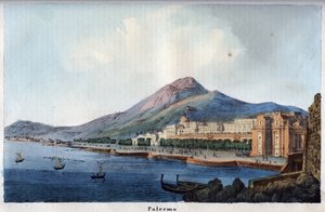 Veduta di Palermo nel XIX secolo - incisione da "Usi e Costumi di Tutti i Popoli dell