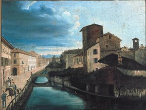 Veduta del canale di San Gerolamo a Milano da Unknown artist