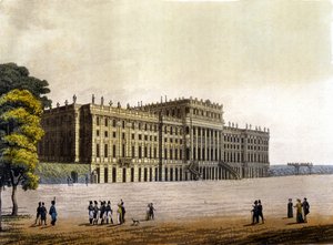 Veduta del Castello di Schönbrunn, ex residenza della famiglia imperiale austriaca, Vienna, Austria, incisione del 1830 circa
