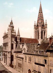Veduta della Chiesa di Notre Dame a Digione. Fotochrome ca. 1890 da Unknown artist