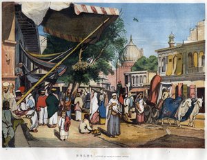 Veduta della città di Nuova Delhi vicino alla Moschea Juma Masjid, India nel 1857 in “The Illustrated London News” (28 novembre 1857).