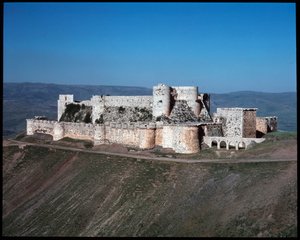 Vista del Krak dei Cavalieri, castello crociato, c.1100 da Unknown artist