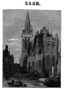 Veduta della città di Caen in Normandia nel XIX secolo da Unknown artist