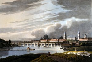 Veduta della città di Dresda in Germania. 1815