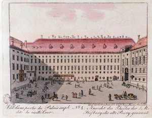 Veduta della parte del Palazzo Imperiale chiamata la Vecchia Corte a Vienna. Austria. Incisione del 1815 Collezione privata da Unknown artist