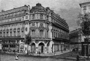 Veduta del teatro du Vaudeville a Parigi da Unknown artist