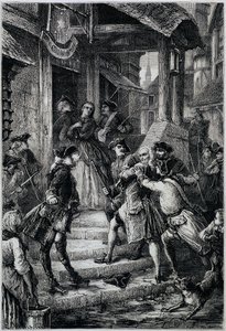 Voltaire (1694 - 1778) arrestato a Francoforte nel 1753 per ordine del grande Federico II - in Histoire de France dai tempi più remoti fino al 1789 di M. Guizot da Unknown artist