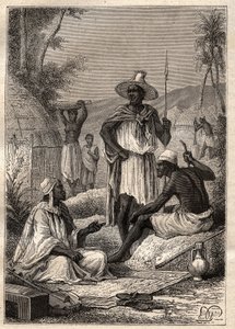 Viaggio (1795) di Mungo Park (1771-1806) a Djoliba (Niger): indigeni del Senegal - illustrazione tratta da 