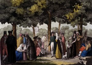 Passeggiata lungo le Ramblas a Barcellona. 1820 da Unknown artist