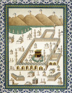 Maioliche murali: pannello che rappresenta la Kasbah (casbah) e i suoi dintorni (Mecca) - in 