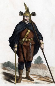 Guerriero, periodo delle armi di bronzo - in "Les Costumes civil et militaires des Français dans travers les siècles Paris F. Roy 1882" da Unknown artist
