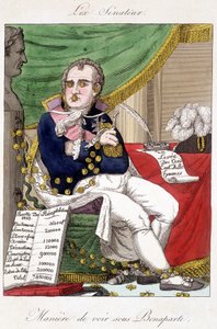 Via della vista sotto Bonaparte: spese militari - caricatura da Unknown artist