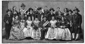 Festa di nozze wendica (Wends) - incisione del 1897 - Wendes (popolo slavo che vive in Germania orientale) da Unknown artist