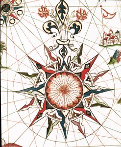 Rosa dei venti (dettaglio del portolano di Castellini) da Unknown artist