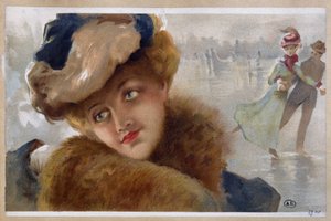 Donne su una pista di ghiaccio - cromo