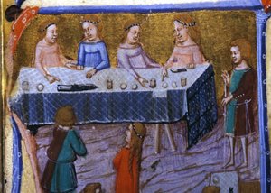 Banchetto delle donne. Miniatura da un manoscritto del XIII secolo da Unknown artist