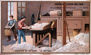 Industria della lana, pubblicità per il cioccolato Guerin Boutron, ca. 1895 da Unknown artist