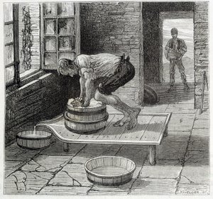 Lavoro della Tomme da parte di un casaro dell