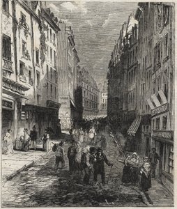 Lavori rue de la Montagne Sainte-Genevieve nel 5° arrondissement di Parigi nel 1858. da Unknown artist