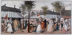 Passeggiata mondiale attraverso i giardini del Palazzo Reale, fine XVIII secolo - cromolitografia dopo l
