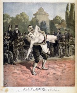 Lottatori Pierri e Ussouf Ismaillolo alle Folies Bergère di Parigi da Unknown artist