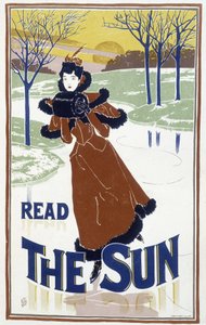 Giovane donna che pattina - pubblicità per il giornale “The Sun”