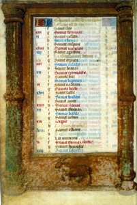 Zodiaco Capricorno e Santi del mese di dicembre - miniatura del Medioevo (rif.: 135, 006v): Richiesta di permesso alla Biblioteca Municipale di Tolosa (tel: 05 62 27 66 66)