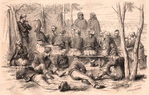Gruppo di Zuavi a riposo al campo di Chalons da Unknown