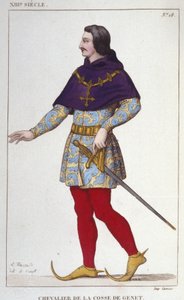 Costume di Cavaliere della Coscia di Ginestra. Incisione del 1830 da Unknown artist