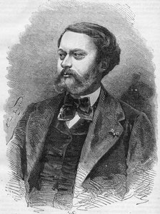 Ritratto di Edmond About, scrittore francese (incisione del 1866) da Unknown artist