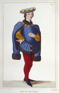 Ritratto di Jean de Montaigu. Statista francese (1349-1409). Sovrintendente delle Finanze nel 1388. Incisione del 1830