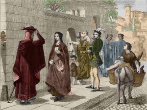 Il primo incontro di Laure (Laura de Noves) da Unknown artist
