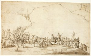 Calvario (recto); schizzo della parte inferiore della gamba destra (verso) da Unknown Florentine
