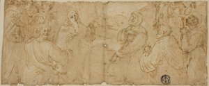 Santi francescani in adorazione da Unknown Florentine