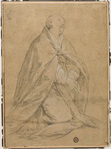Santo ecclesiastico inginocchiato da Unknown Florentine