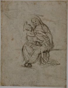 Vergine con Bambino (recto); Putti (verso) da Unknown Florentine