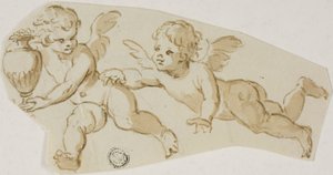 Putto che insegue un altro putto che porta un vaso da Unknown Italian