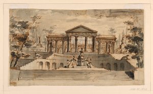 Scenografia: Tempio Aperto in un Giardino da Unknown, Italian